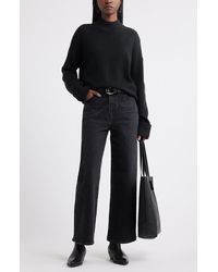 Treasure & Bond - Rib Detail Mock Neck Sweater - Lyst