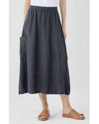 Eileen Fisher - Organic Linen Cargo Skirt - Lyst