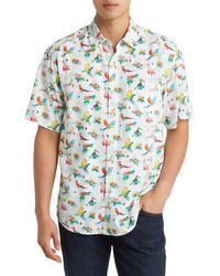 Texas Rangers Tommy Bahama Sport Tropic Isles Camp Button-Up Shirt - White