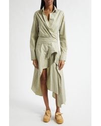 Monse - Cascade Stripe Long Sleeve Deconstructed Shirtdress - Lyst