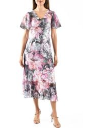 Komarov - Flutter Sleeve Chiffon & Charmeuse Cocktail Dress - Lyst