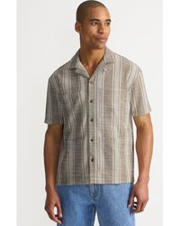 Lands' End - Short Sleeve Textured Jacquard Camp Collar Shirt - Lyst