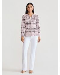 Misook - Tailored Plaid Jacquard Knit Jacket - Lyst