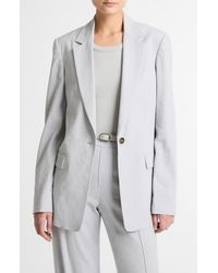 Vince - One-Button Linen Blend Blazer - Lyst