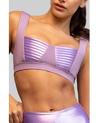 Heroine Sport - Nova Metallic Inset Sports Bra - Lyst