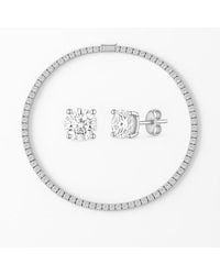 Donatello Gian - Tennis Necklace And Stud Earrings Set - Lyst