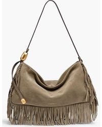 Donna Karan - Velvet Suede Fringe Large Shoulder - Lyst