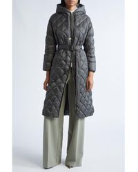 Max Mara - The Cube Trepar Diamond Quilted Down Longline Coat - Lyst
