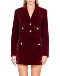 Endless Rose - Jeweled Crop Velvet Blazer - Lyst