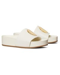 Tory Burch - Patos Leather Platform Slides - Lyst