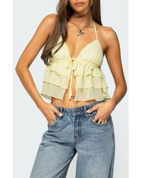 Edikted - Zephi Split Front Ruffle Top - Lyst