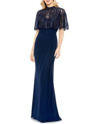 Mac Duggal - Cape Overlay Trumpet Gown - Lyst