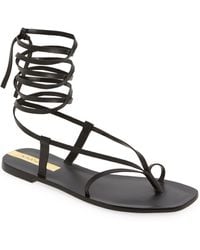 Kaanas - Paloma Ankle Tie Flat Sandal - Lyst