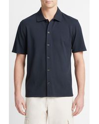 Vince - Variegated Jacquard Knit Short Sleeve Button-up Shirt - Lyst
