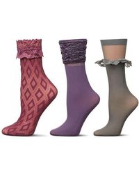 Memoi - Assorted 3-Pack Crew Socks - Lyst