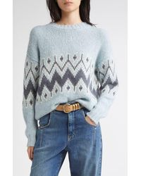 Eleventy - Sequin Embellished Fair Isle Alpaca & Mohair Blend Sweater - Lyst
