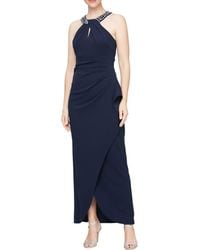 Sl Fashions - Crystal Embellished Halter Neck Tulip Gown - Lyst