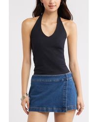 BP. - Stretch Cotton Halter Top - Lyst