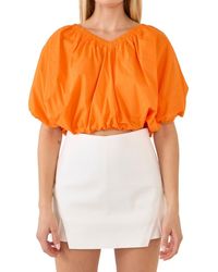 Endless Rose - Puff Crop Blouse - Lyst