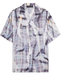 Y. Project - Sun Bleach Check Print Short Sleeve Button-up Shirt - Lyst