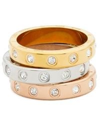 Kate Spade - Assorted Set Of 3 Cubic Zirconia Band Rings - Lyst