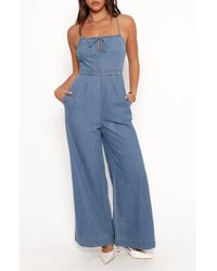 Petal & Pup - Alliah Wide Leg Denim Jumpsuit - Lyst