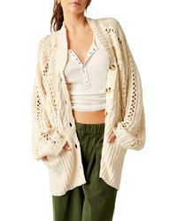 Free People - Cable Stitch Cardigan - Lyst