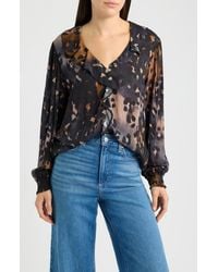 Cloth & Stone - Ruffle Front Button Top - Lyst