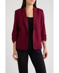 Anne Klein - One Button Jacket With Scrunch Sleeves - Lyst