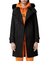Burberry - Kensington Taffeta Trench Coat With Detachable Hood - Lyst