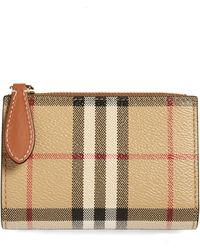 Burberry - Small Vintage Check Coated Canvas & Leather Bifold Wallet - Lyst