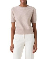 Akris - Sequin Short Sleeve Virgin Wool & Cashmere Blend Sweater - Lyst