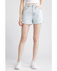 Hidden Jeans - High Waist Rolled Cuff Denim Shorts - Lyst