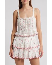 LoveShackFancy - Embroidered Cherry Vietta Top - Lyst