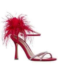 Nina - Demi Faux Feather Ankle Strap Sandal - Lyst