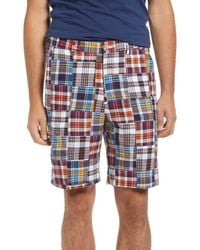 Berle - Patchwork Madras Flat Front Shorts - Lyst