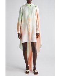 Zimmermann - Natura Long Sleeve Silk Mini Shirtdress - Lyst