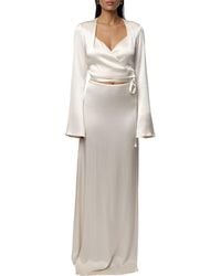JLUXLABEL - Golden Eve Satin Long Sleeve Top & Maxi Skirt Set - Lyst