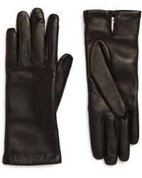 Max Mara Wool Lined Leather Gloves - Black