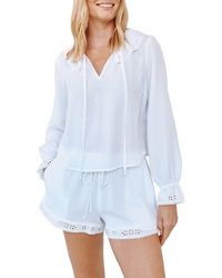 Bella Dahl - Ruffle Tie Neck Top - Lyst