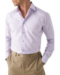 Eton - Contemporary Fit Check Stretch Cotton Blend Dress Shirt - Lyst