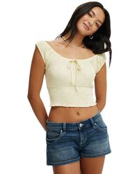 Cotton On - Chloe Shirred Short Sleeve Top - Lyst
