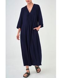 ocean + main - Cupro Rouched Front Caftan - Lyst