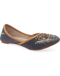 Fuchsia - Eloise Embroidered Jutti Flat - Lyst