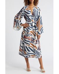 Diarrablu - Awa Print Long Sleeve Wrap Maxi Dress - Lyst