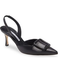 Manolo Blahnik - Maysli Buckle Slingback Pointed Toe Pump - Lyst