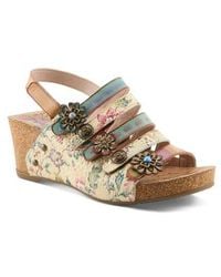Spring Step - Buckle It Up Strappy Wedge Sandal - Lyst