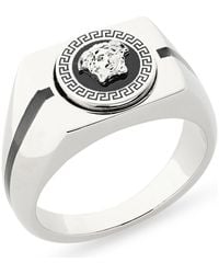 Versace - Enamel Medusa Signet Ring - Lyst