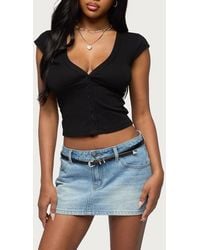 Edikted - Alza Front Button Crop Top - Lyst