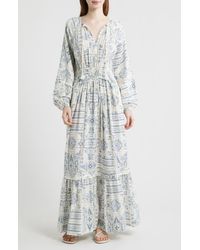 Pendleton - Athena Long Sleeve Linen Blend Maxi Dress - Lyst